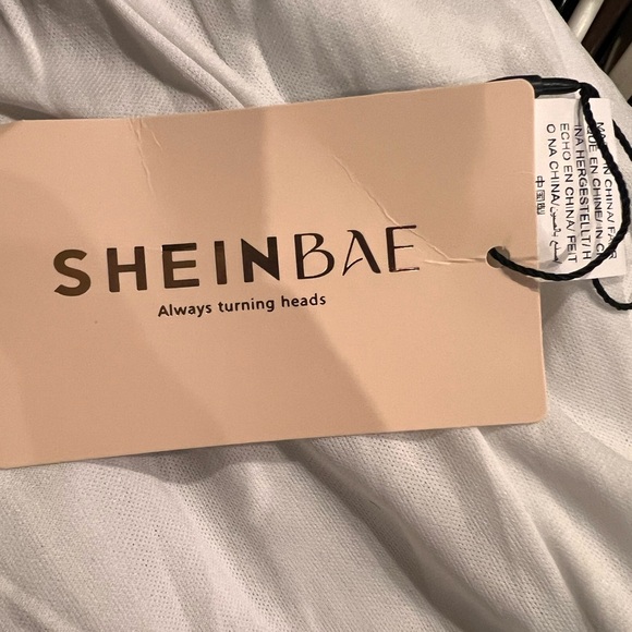 SHEIN Bae New, White/ Sequins, Fringe Dress - Picture 7 of 8